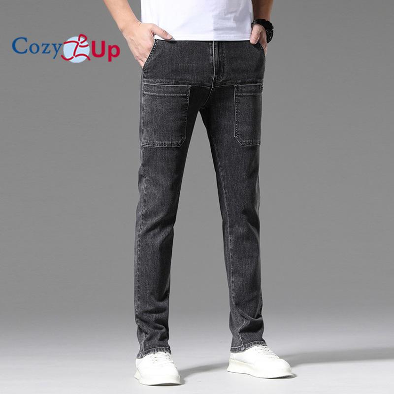 Cozy Up Men's Stretch Jeans, Straight Leg, Multi Bag Casual Pants