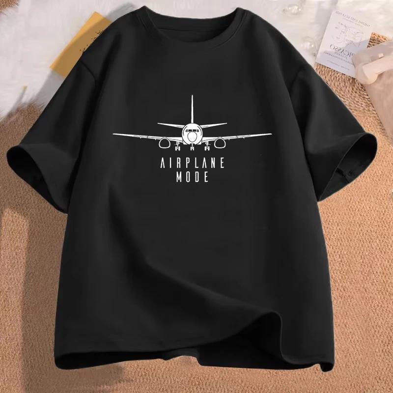 

Fashion Traveler Vacation Mens Tops Short Sleeve Tee Shirts Plane Pilot Tshirts Airplane Mode Travel Tshirts for Men Clothing 3XL
