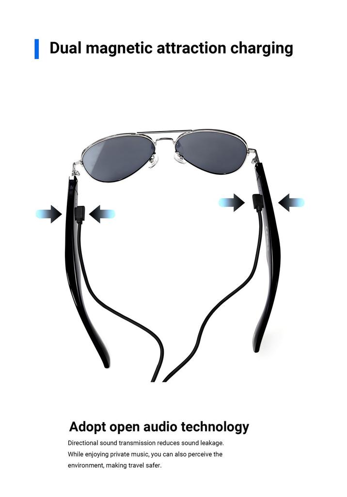 AI Smart Bluetooth Sunglasses: Real-time Translation In 100+ Languages, Call Support, and Music Streaming.