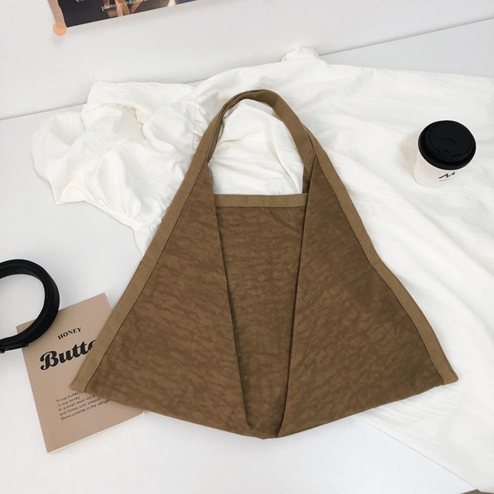 

Nylon Fashion Shoulder Bag Solid Color Handheld Cloth Bag Simplicity Large Capacity Student Bag синий