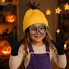 Adjustable Elastic Suspenders Knit Hat Costume Set, Retro Round Glasses Gloves, Halloween Party Comic Exhibition Cosplay Gear Accessories Kit