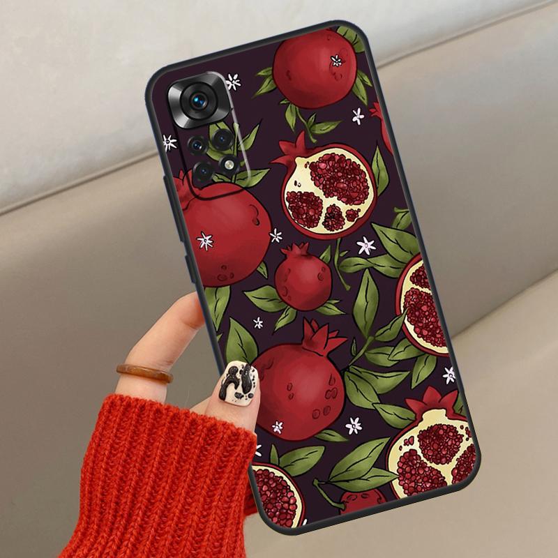 Food Fruit Red Pomegranate Case For Xiaomi Redmi Note 14 13 12 11 10 15 Pro Plus Cover For Redmi 15 C 13C 10C 12C 14C