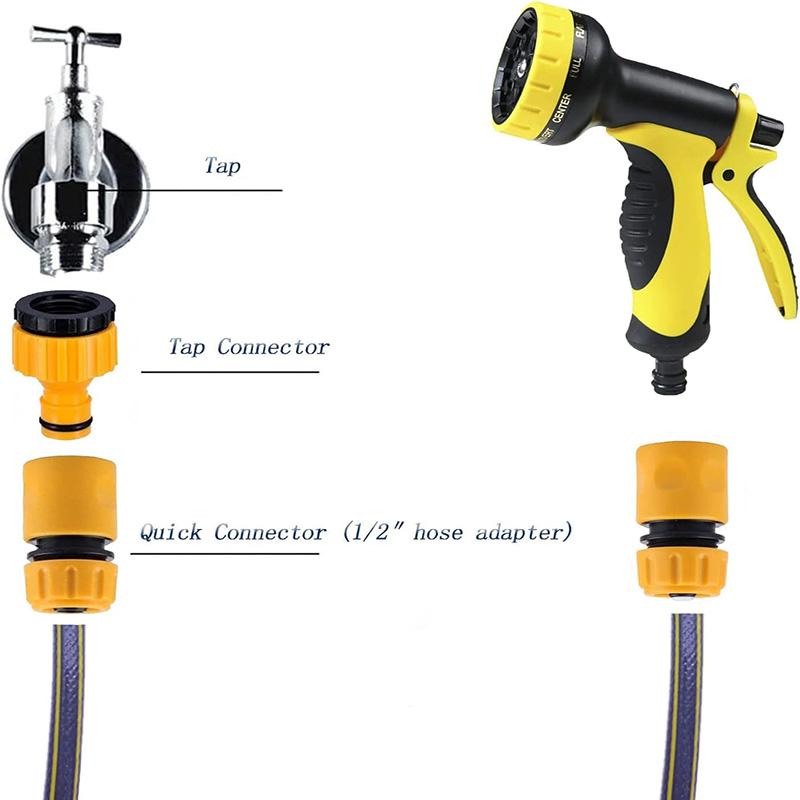 Garden Hose Connector Hose End Quick Connector Hose Waterstop Connector 2in1 Threaded Tap Connector Double Male Snap Connector