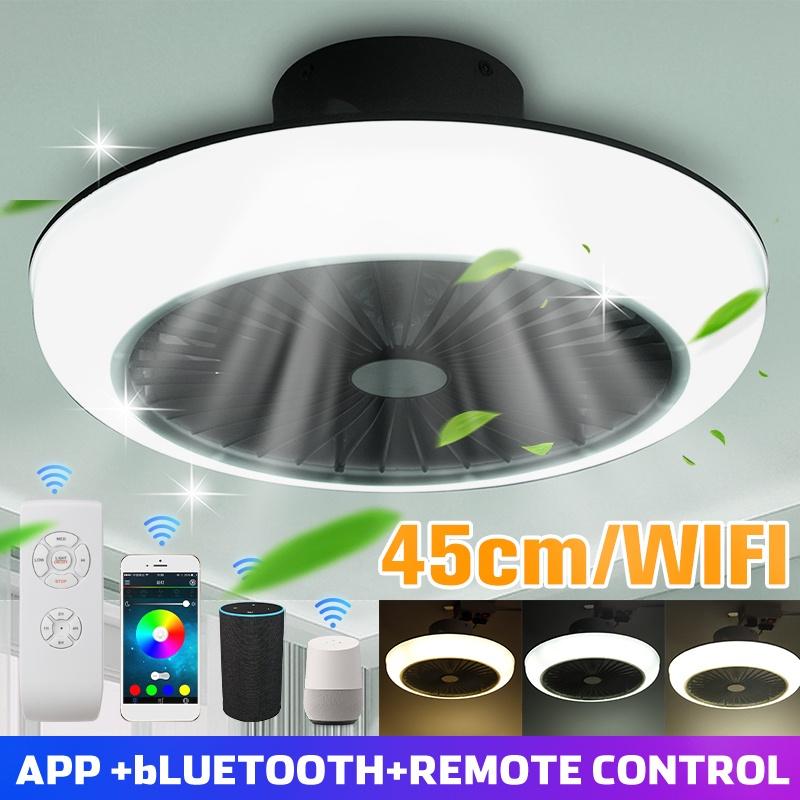 Adjust Speed WiFi Modern Smart Ceiling Fan Lamp Mute Remote APP Control Bluetooth Ceiling Fan Light