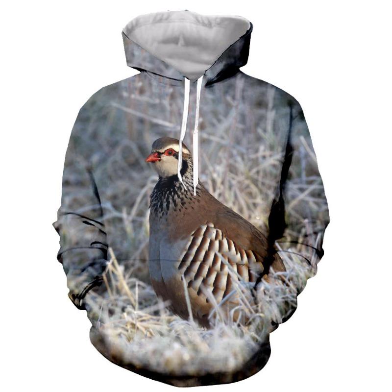 Spring and Autumn 3D Printing Men's Women's Hoodie Hunting Suit Partridge Long Sleeve Fashion XL Pullover Camouflage