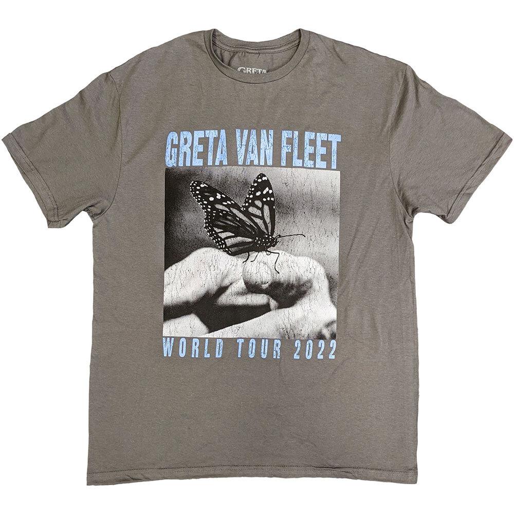 Greta Van Fleet World Tour Butterfly T-Shirt Grey New S