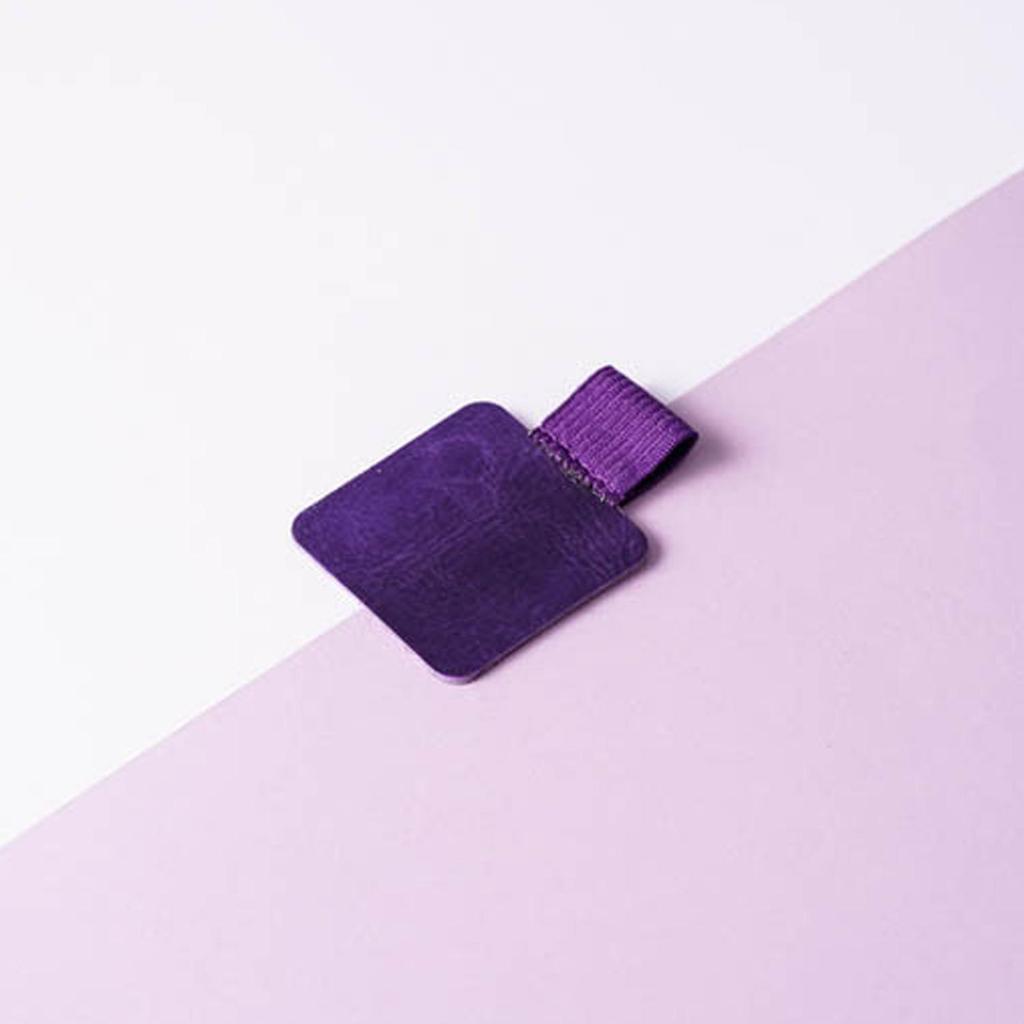 Creative PU Leather Self-Adhesive Pen Clip & Elastic Band Holder for Notebooks and Tablets