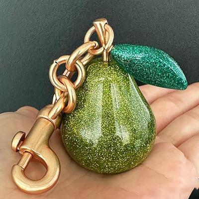 New Crystal Resin Pear Bag Hanging Imitation Fruit Keychain Internet Celebrity Pendant Fashion Bag Accessories Keychain