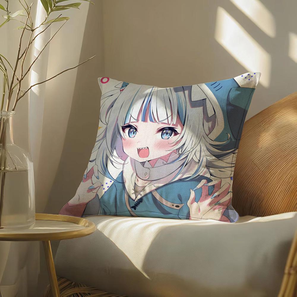 Kawaiianimehololivegawrgura Pillow Case Pillowcase, Double-Sided Printed, Sofa Cushion, Bedroom Headboard