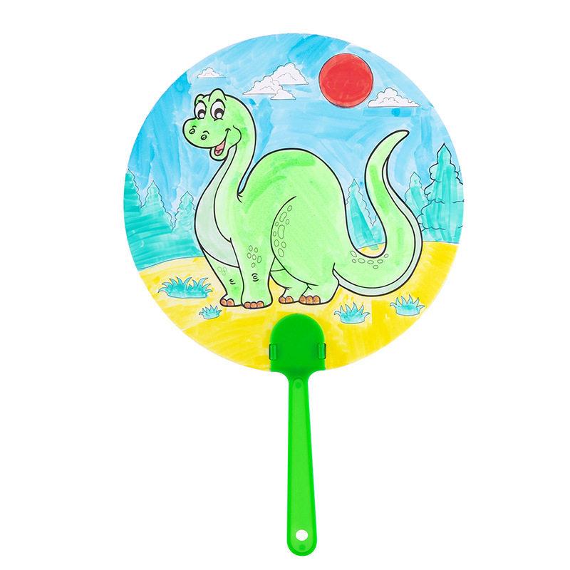 Children's DIY Cartoon Round Fan Coloring Kit