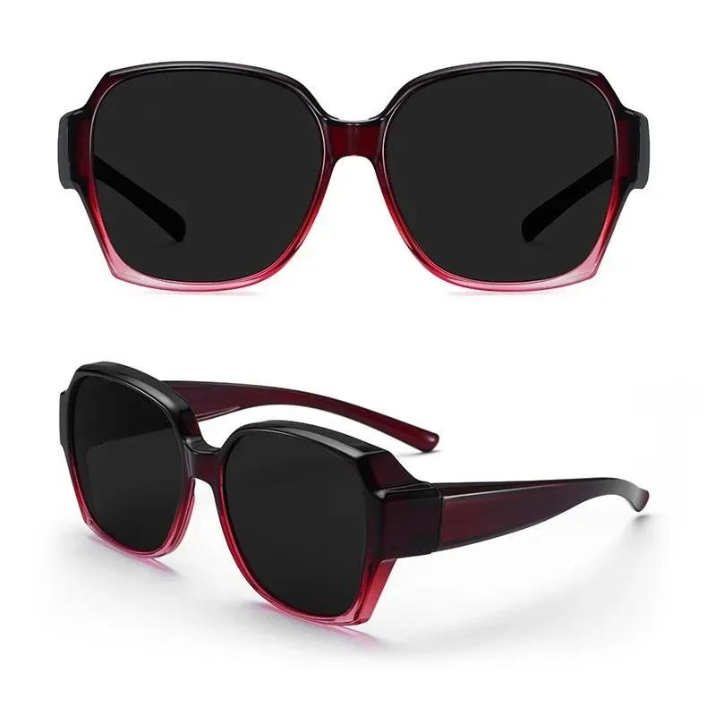 Advanced Large Frame Sunglasses Classic Square Frame Wear Over Myopia Prescription Glasses Ultra Light Outdoor Eye Protection