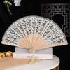 Lace Hand Fan Elegant Lace Folding Fan with Tassel for Women Vintage European Dance Performance Prop Portable Fan Summer