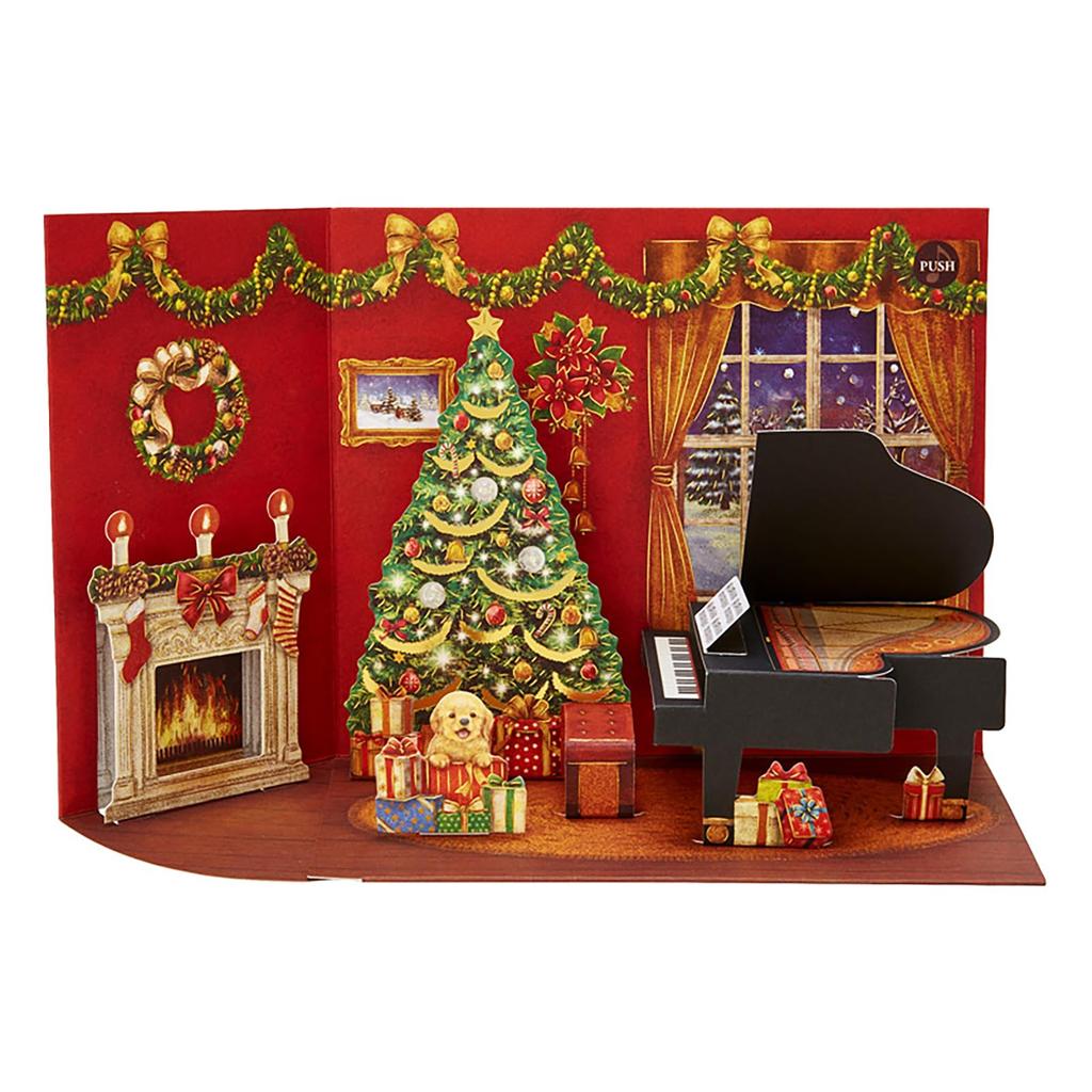 Sanrio Christmas Melody Room and 4 Piano Greeting International Shipping JXPM SANRIO 526860 Card, Card, "Red Piano," Melodies, Card, Available, 2-3,