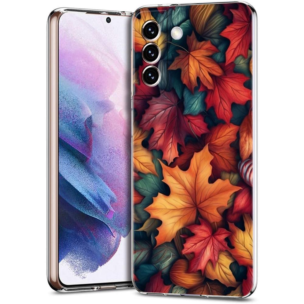 

Прозрачный чехол-бампер для Samsung Galaxy S25 S24 S23 S22 S20 S21 FE Ultra S24 S23 S10 S10E Plus 5G Мультяшный Лист Чехлы Сумка for Samsung S25