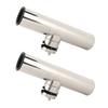 2PCS Tournament Style Boat Fishing Rod Holders Stainless Steel Clamp On Rail Mount Fishing Pole Holders Mounted To