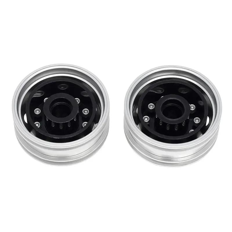 RC Part Tamiya Complete Set Aluminum Front & Rear Wheel Hubs Rims for 1/14 Tamiya Tractor Climbing Trailer RC Car Upgrade Parts