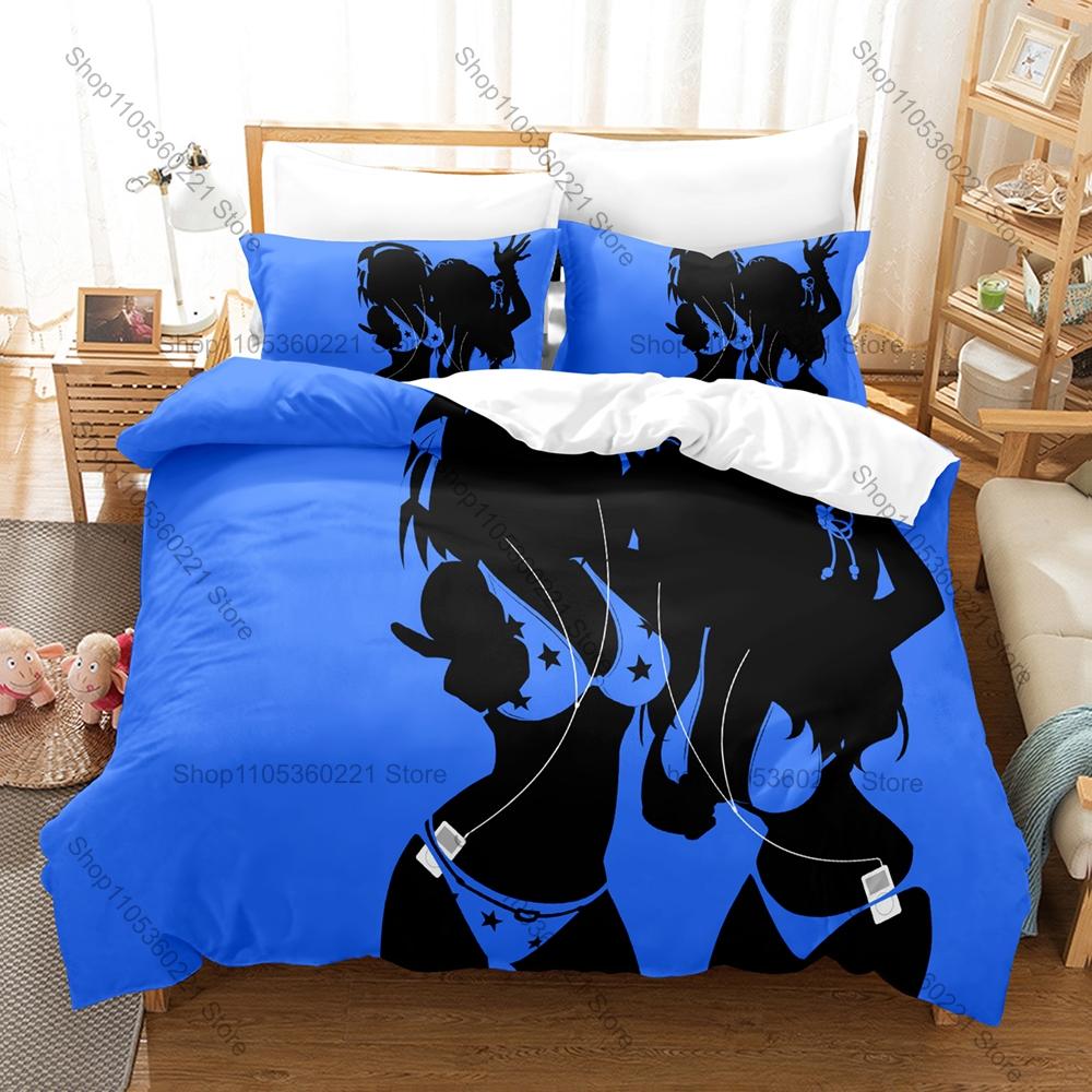 The Melancholy Of Haruhi Suzumiya Anime Print 3PCS Bedding Set Duvet Cover + 2 Pillowcases Soft Bed Linen For Otaku Fans Bedroom