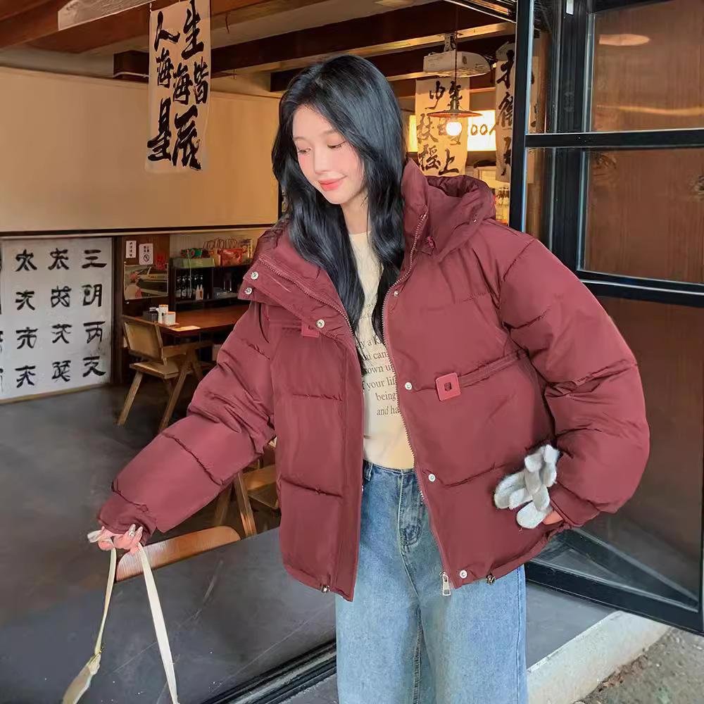 

Зимняя новинка 2025, короткая хлопковая одежда в корейском стиле, модная хлопковая одежда для школьниц, стеганые куртки с капюшоном и куртки-пуховики 2XL