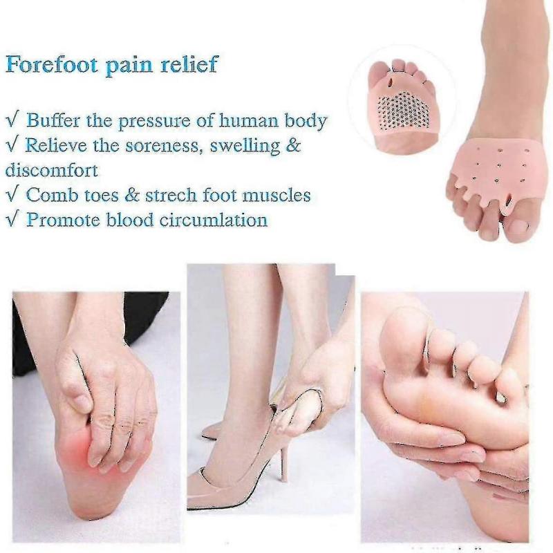 Five-hole Metatarsal Pads, Breathable Toe Separators For Foot Pain