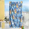 Bluey Family Adventure Beach Towel High Absorbency & Quick-Dry Comfortable Lightweight Perfect for Traveling Yoga Camping and Swimming