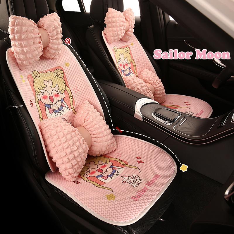 Beautiful Girls Universal Seat Cushion Covers Cute Breathable Four Seasons Comfortable Soft Pad Car Seat Protector