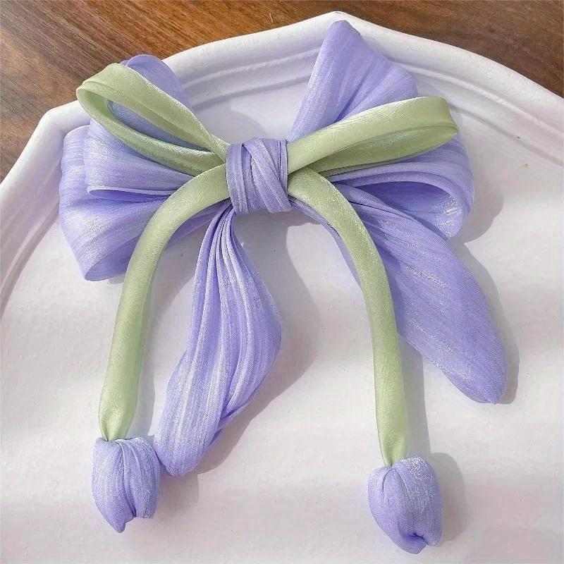 Elegant Tulip Flower Hair Clips for Women Handmade Fabric Bow Hair Claw Barrettes Headwear Korean Hair Accessories