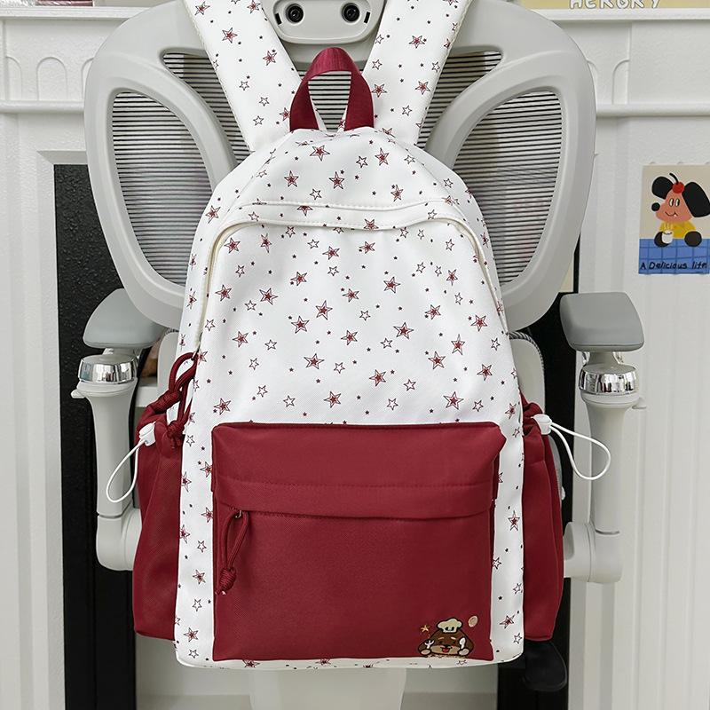 Schoolbag cute contrasting backpack female stars cute small fresh backpack high school student college student junior high school girl schoolbag
