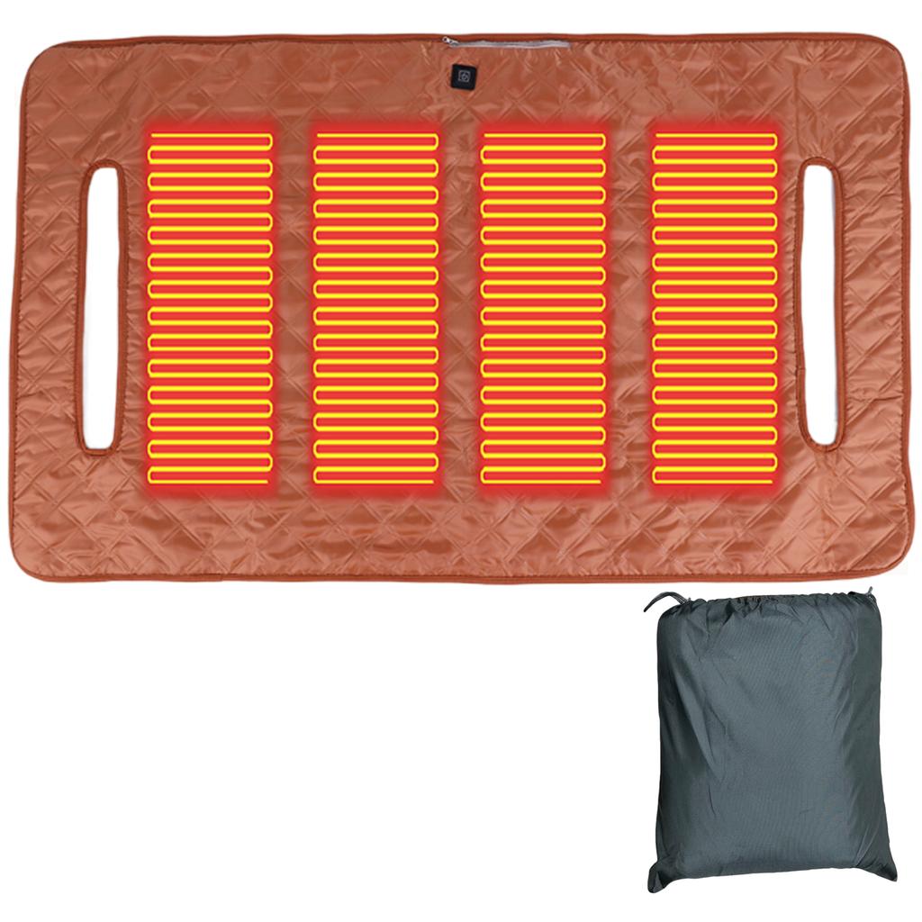 Graphene 4 Zones Heating Golf Cart Seat Towel Blanket Comfortable Heated Seat Cushion Travel Sports Cart Seat Cushion Cover
