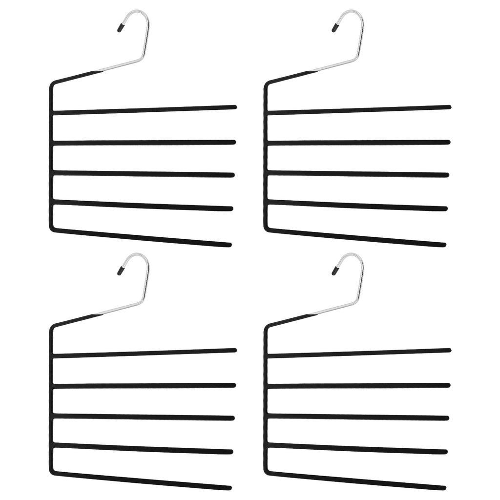 4Pcs 5 Tier Open Ended Pants Rack Nonslip Garden Flag Holder Space Saving Pant Hanger for Jean Trouser Pant Storage Organizer