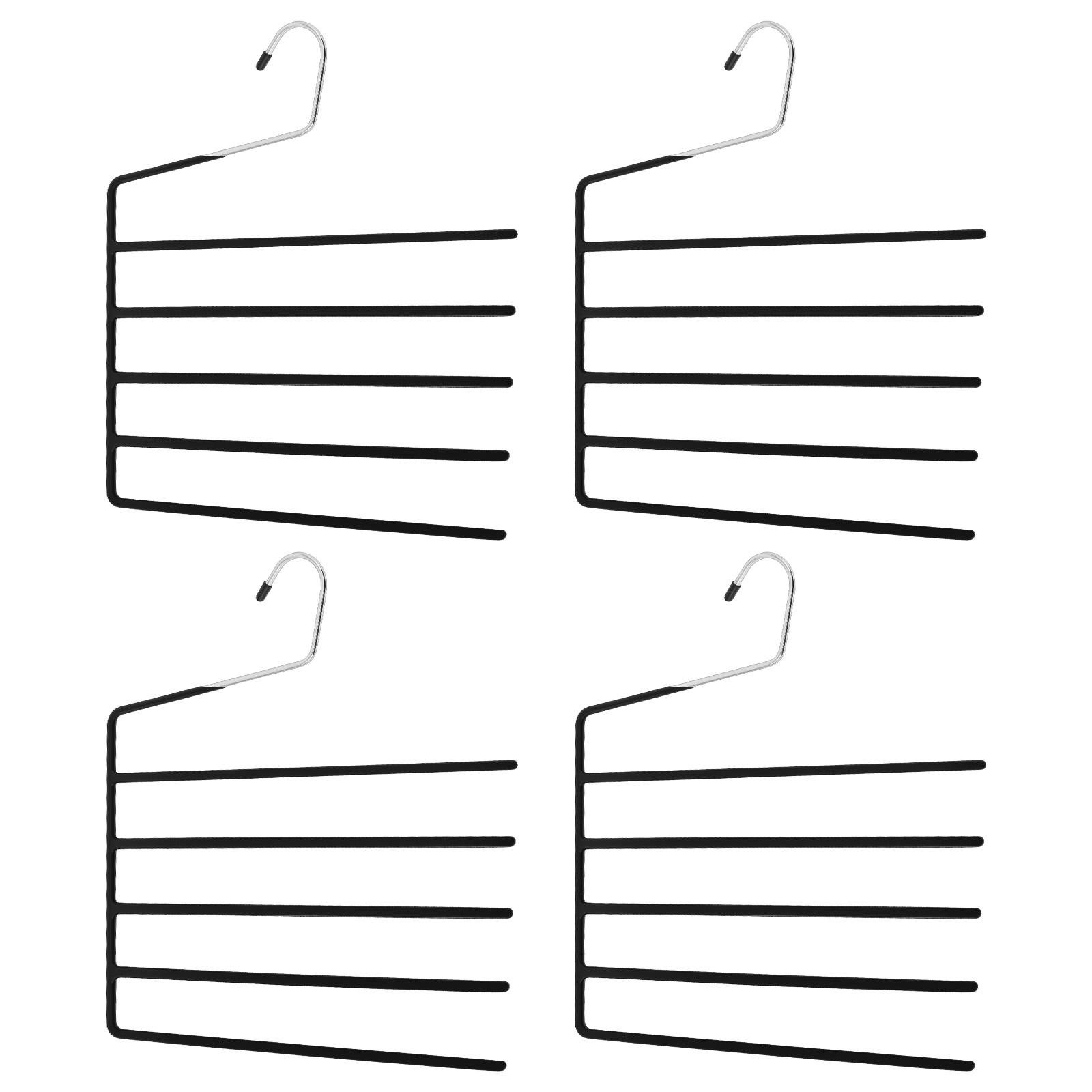 

4 шт. 5-ярусная стойка для брюк с открытым концом, нескользящий держатель для садового флага, экономящая место вешалка для брюк для хранения джинсов, брюк, органайзер для хранения брюк