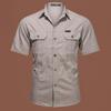 Men's Outdoor Iron-Free Short Sleeve Cotton Work Shirt