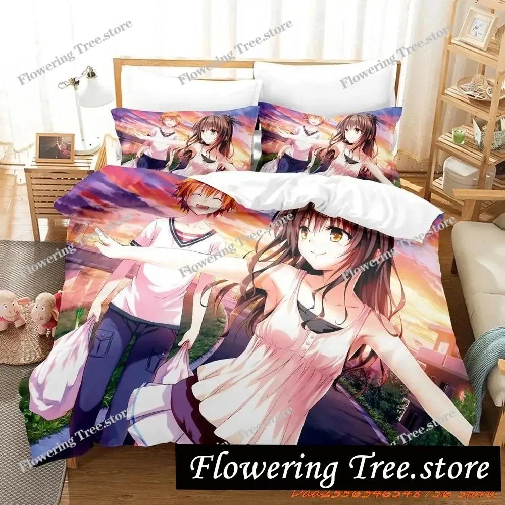 Постельное белье Love Ru Односпальное Полуторное Двуспальное Евро Размер Кинг-Сайз Комплект для Спальни Взрослого Ребенка Пододеяльник Комплекты 3D Печать Аниме Комплект Простыней
