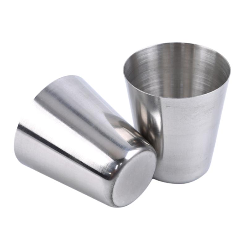 4/6 Stück Outdoor Camping Geschirr Reisebecher Set Picknick Zubehör Edelstahl Wein Bierbecher Whiskey Tassen 30ML