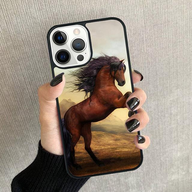 Horse Animal Phone Case For iPhone 17 Air 16 15 14 plus 12 13 Pro max Soft Bumper Shell Cover coque