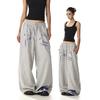 Design Letter Sticker Feeling Women's Wide-leg Loose Casual Pants Cloth Versatile American Summer Loose Sweatpants Men's Retro New