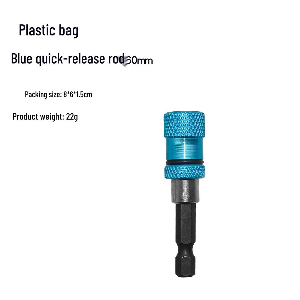 60mm Dark Blue Adjustable Stainless Steel Screwdriver Bit Extension with 1/4 Hex Shank & Quick Release Magnet