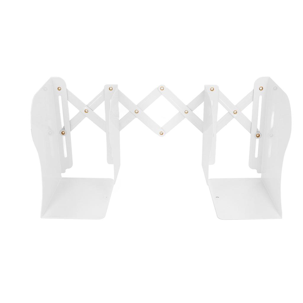 Bookends Retractable Flexible Cute Simple White Large Slim Design Metal Material Office Book Support