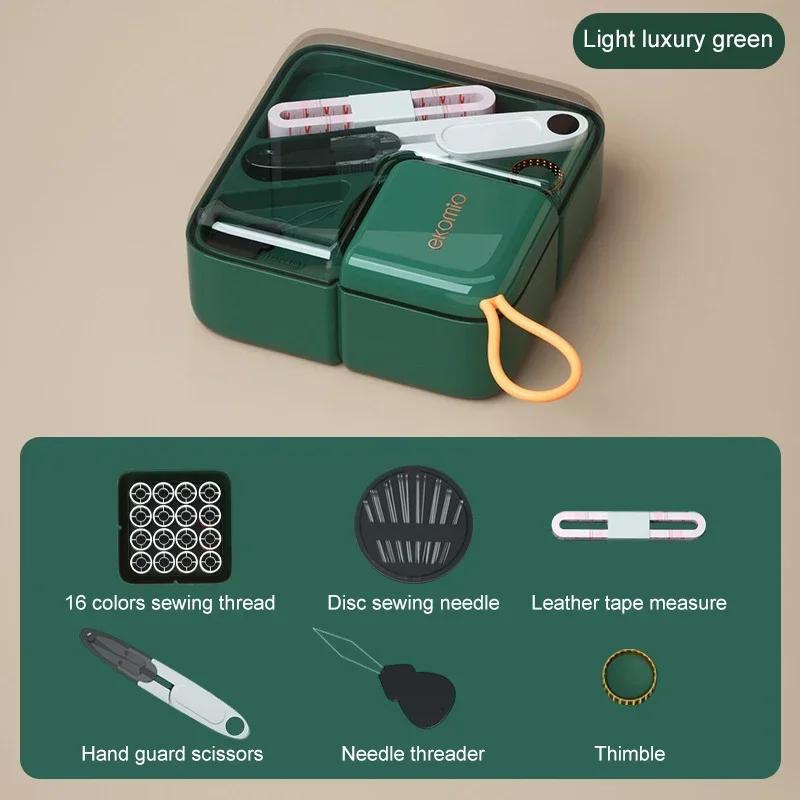 Yeni Taşınabilir Çok Fonksiyonlu Dikiş Kiti İğne ve İplik Kutusu Yurt ve Ev Kullanımı için Temel Dikiş ve Yama Aletleri