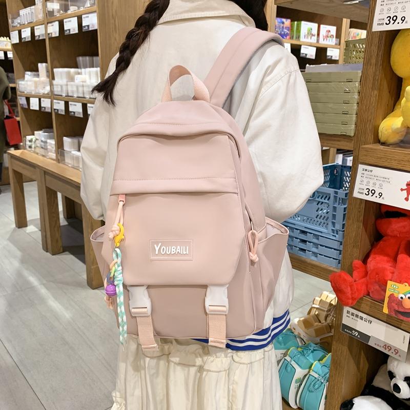 Children's Schoolbag Grade 3-6 Primary School Backpack Solid Color Women's Backpack