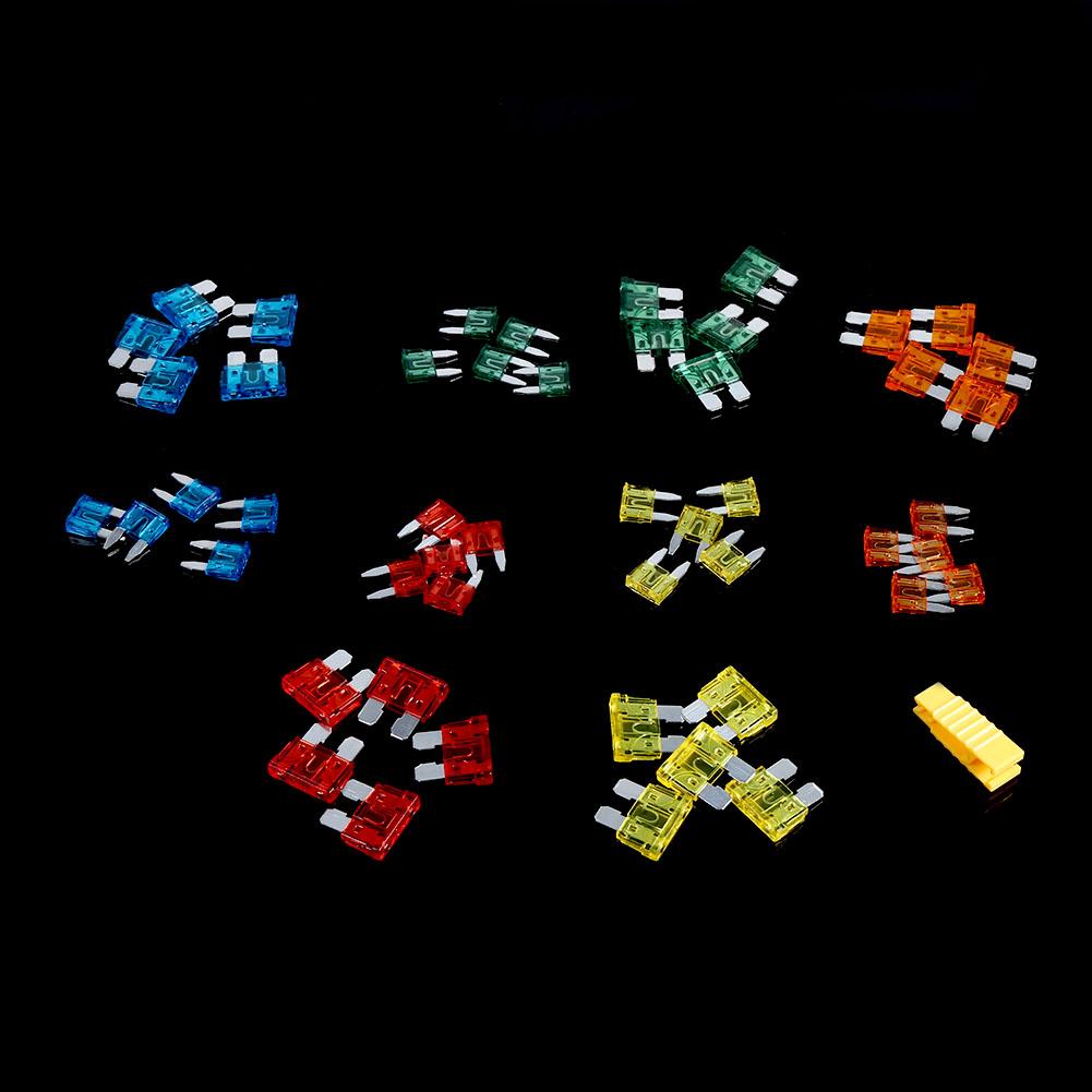 50pcs Assortment 5A 10A 15A 20A 30A Car Blade Fuse With Clip Auto Standard Mini Fuse