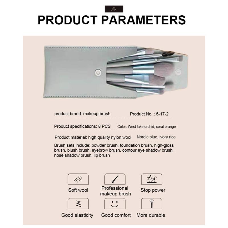 8Pcs Professional Makeup Brushes Set Cosmetic Powder Eye Shadow Foundation Blush Blending Concealer Beauty Make Up Tool Brushes