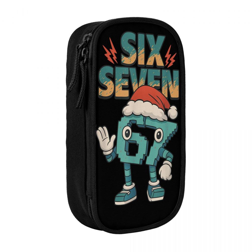 67 Christmas 6 7 Six Seven Meme 67 Candy Cane Xmas Pencil Case Pencil Bag Students Big School Pencil Cases Stationery Organizer