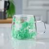 Real Flower Double-Layer Glass High Value Gift Coffee Cup High Borosilicate Simple Cup