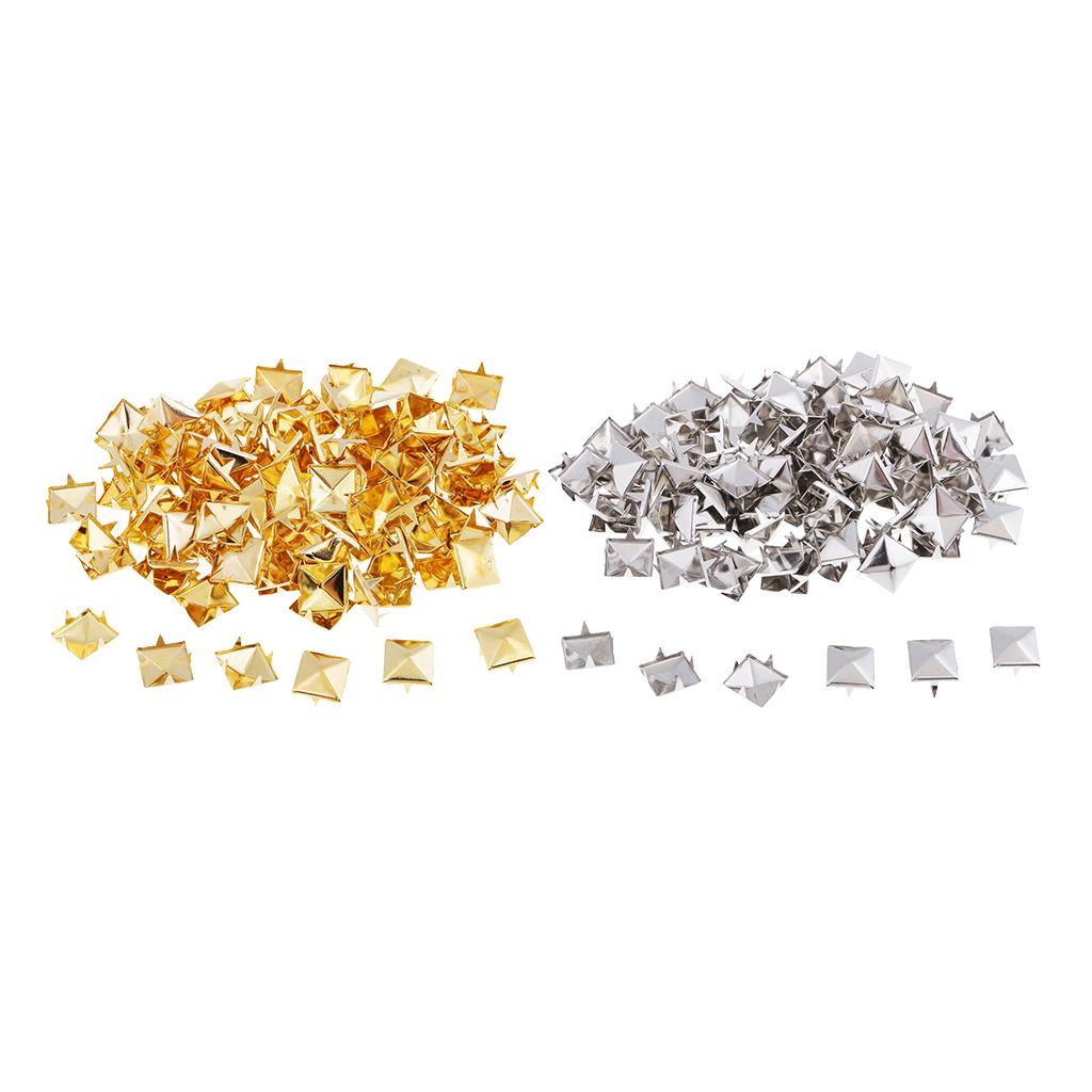 100x Square Metal Rivets DIY Jewelry Pyramids , Sliver