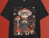 Mushroom Cat T-Shirt and Kids Tshirt: Cottagecore Botanical Tee