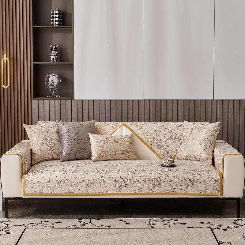 New Light Luxury Premium Sofa Cover Cloth Fixed Anti Slip Leather Sofa Cushion Four Seasons Universal Minimalist Versatile