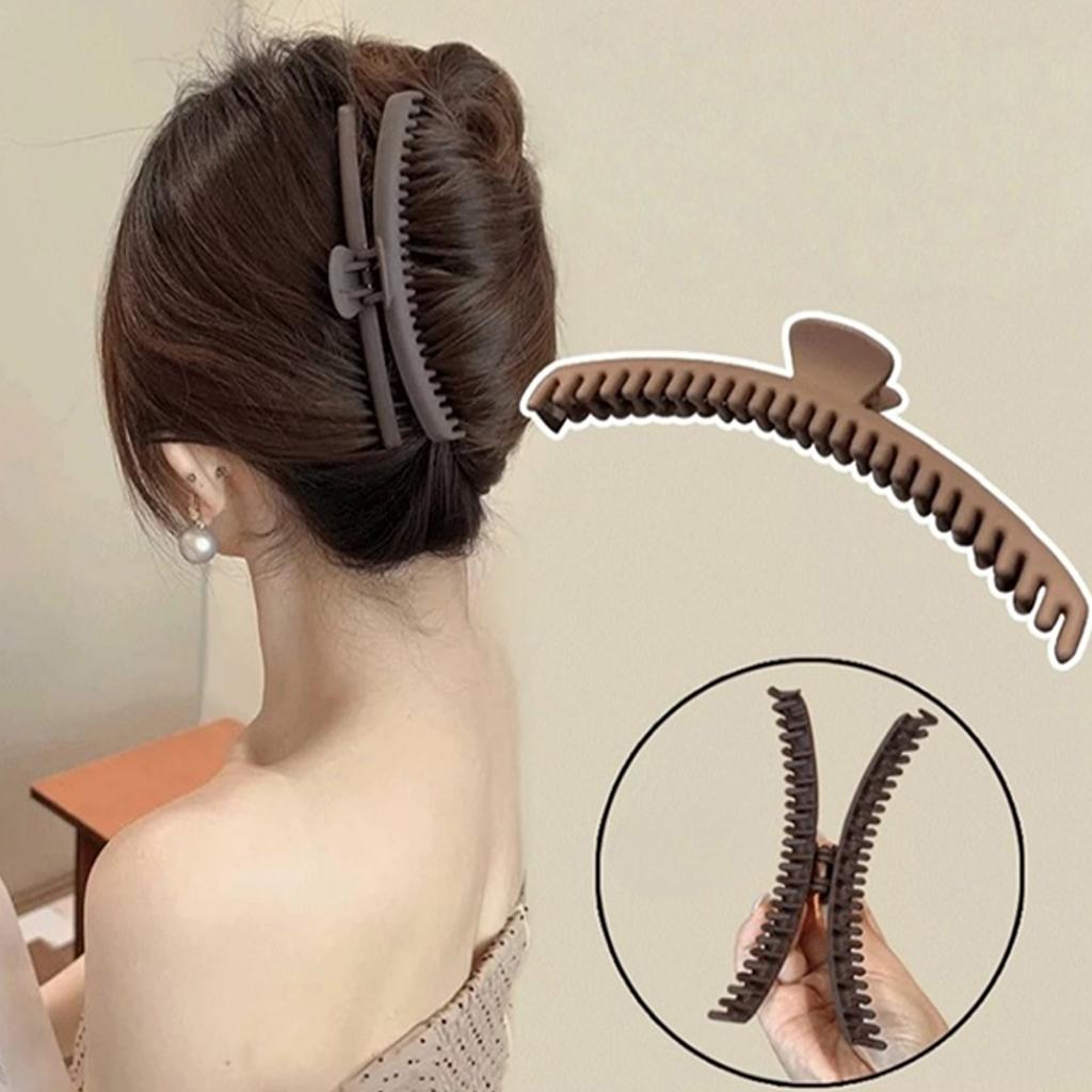 Fine Tooth Textured Hair Claw Clip For Steady Styles Smooth Grip Matte Finish Lightweight Design Compact Hair Tool