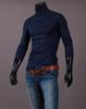 Autumn 2022 Men's Plus Size High Collar Solid Color Long-Sleeved T-Shirt