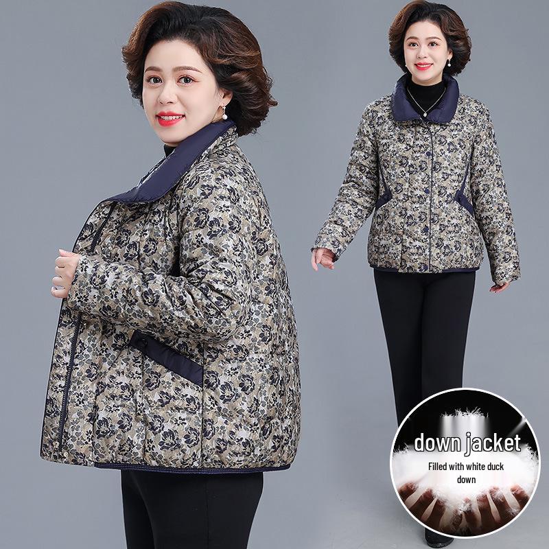 

Petite Women s Stylish Winter Floral Padded Jacket for Middle-aged and Elderly 4XL [150-165 lbs]