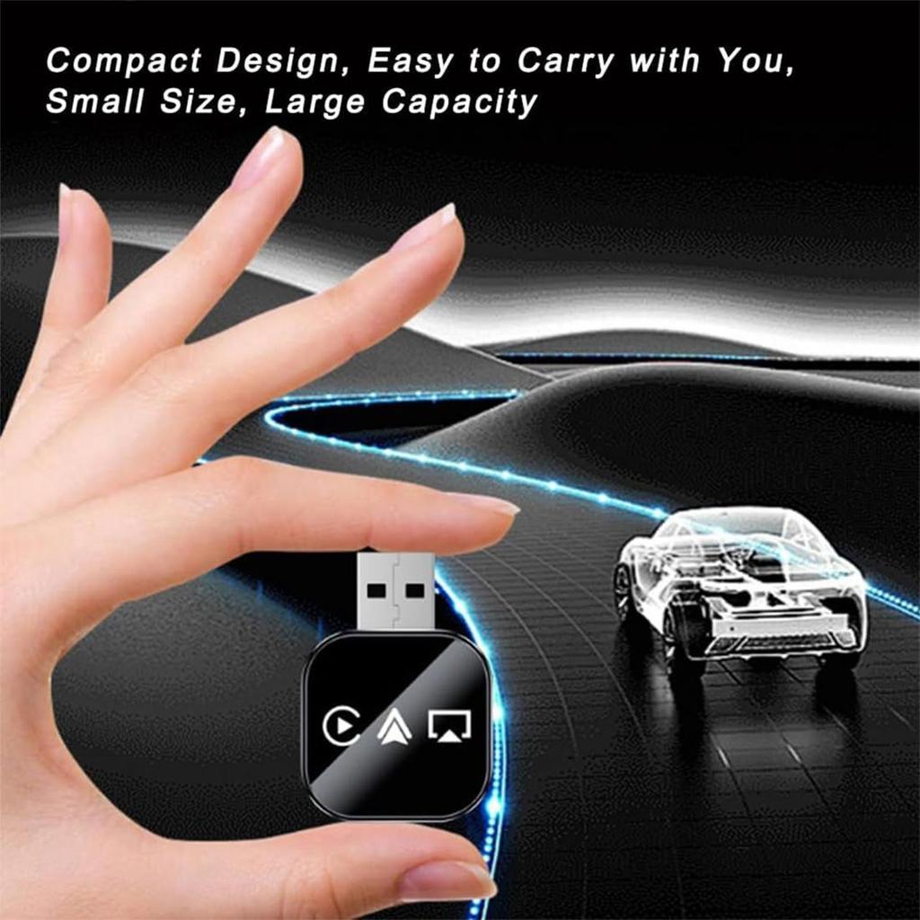 Wireless Car Display Adapter Plug and Play Phone to Car Screen Mirroring for Music Navigation Calls Compatible with Smartphones